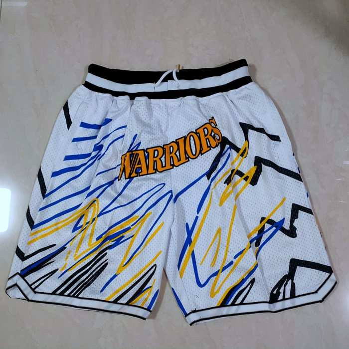 Golden State Warriors Just Don White NBA Shorts 02