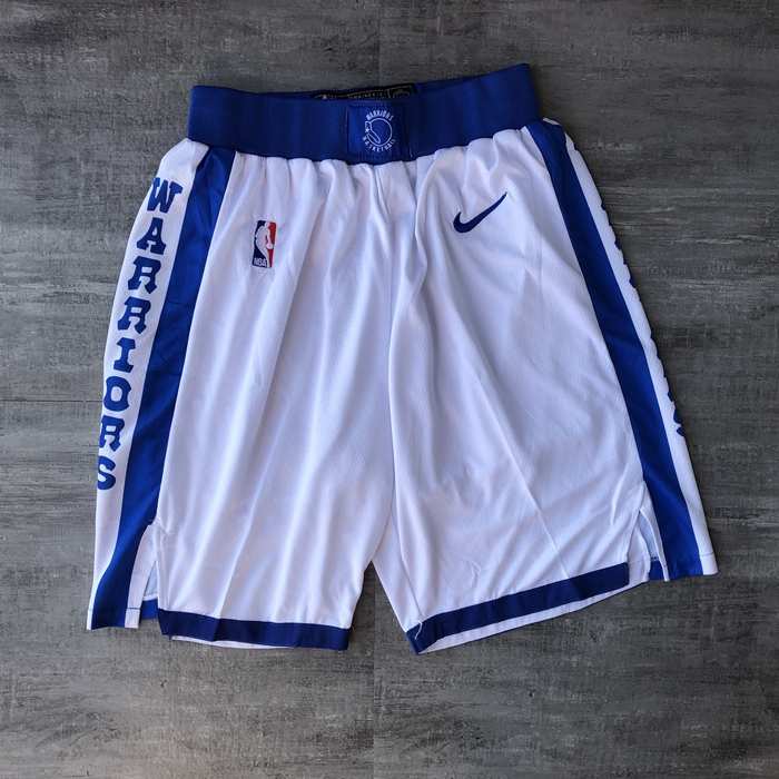 Golden State Warriors White Classics NBA Shorts 02