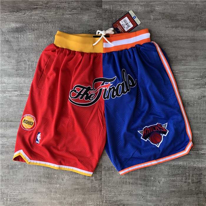 Houston Rockets New York Knicks Just Don Red Blue NBA Shorts