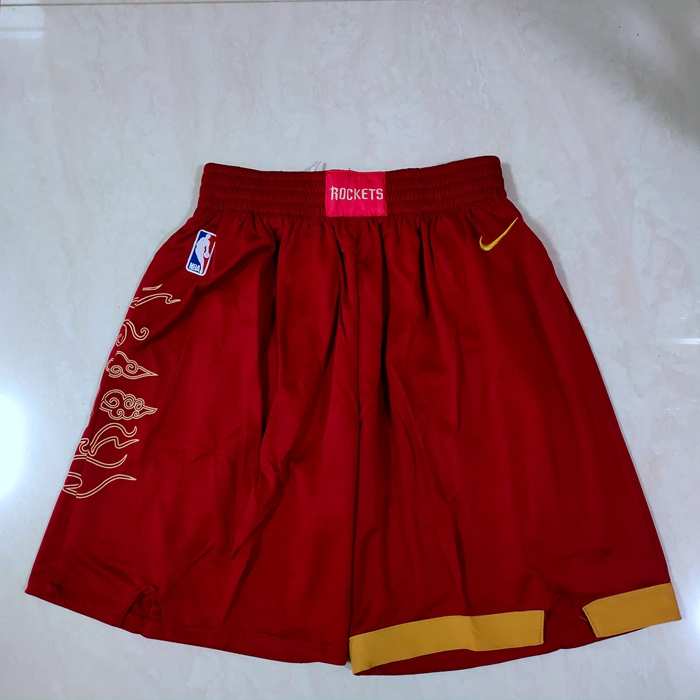 Houston Rockets Red City NBA Shorts 02