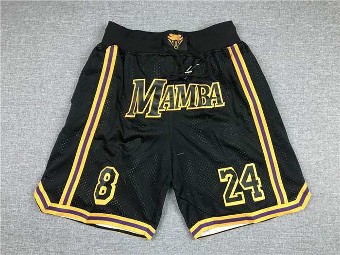 Los Angeles Lakers Just Don Black NBA Shorts 06