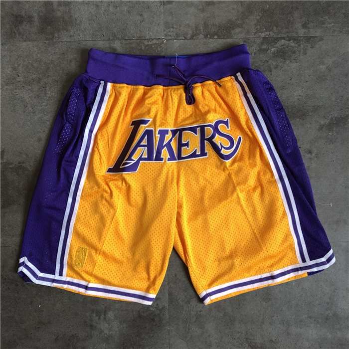 Los Angeles Lakers Just Don Yellow NBA Shorts