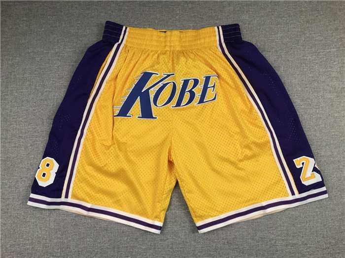 Los Angeles Lakers Just Don Yellow NBA Shorts 03