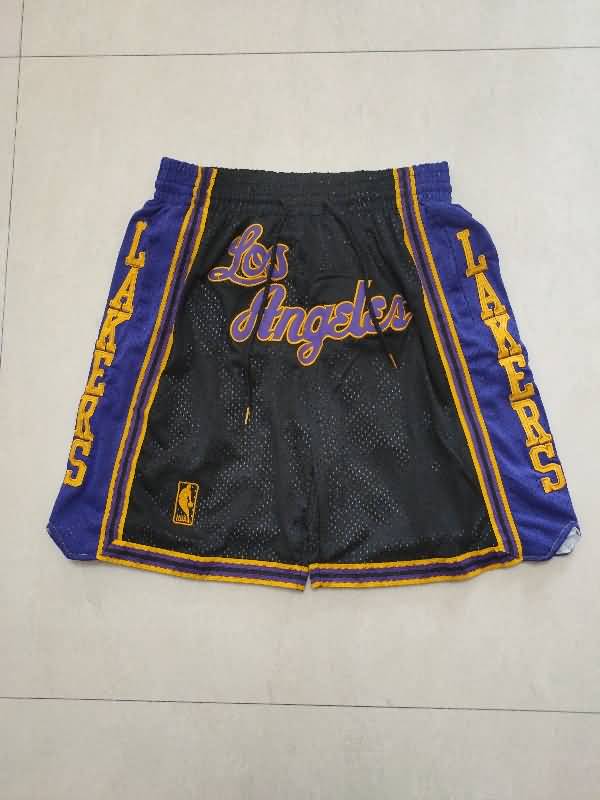 Los Angeles Lakers Just Don Black Basketball Shorts 09