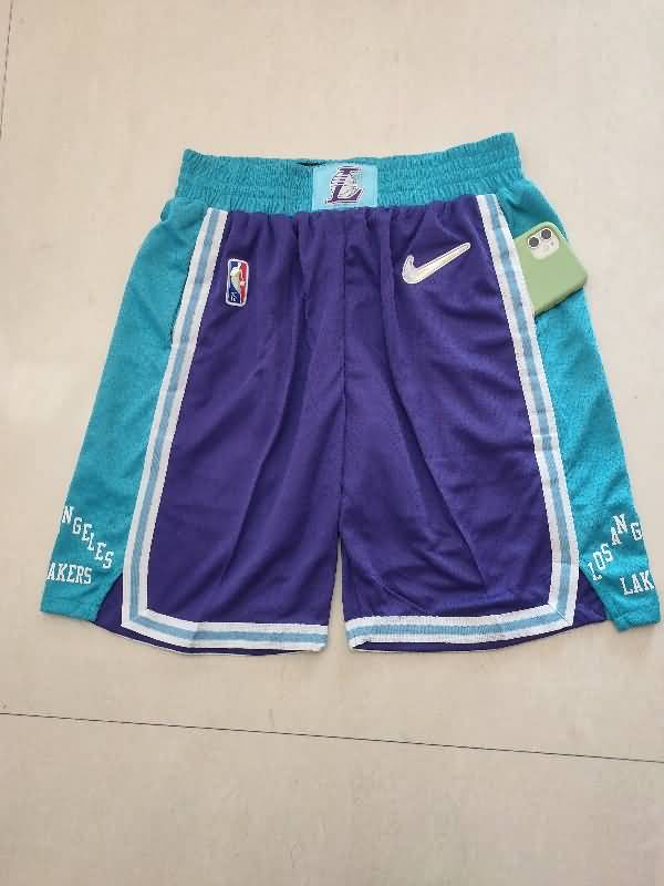 Los Angeles Lakers Purple Basketball Shorts 08