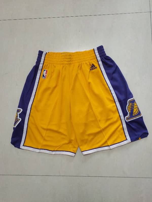 Los Angeles Lakers Yellow Basketball Shorts 03