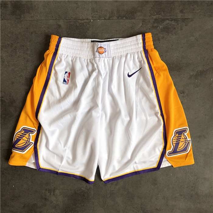 Los Angeles Lakers White NBA Shorts