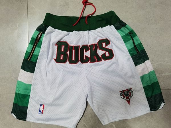 Milwaukee Bucks Just Don White Basketball Shorts