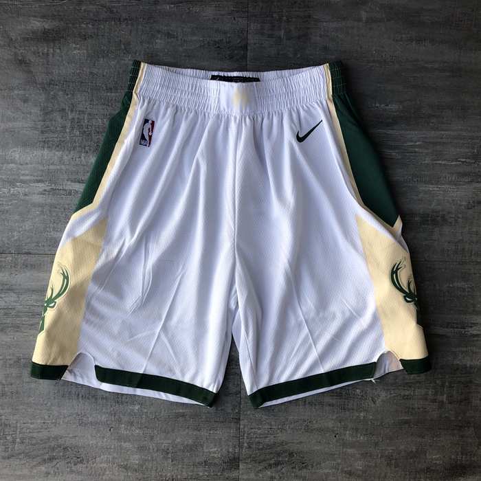 Milwaukee Bucks White NBA Shorts