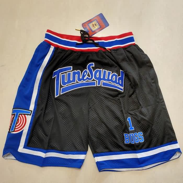 Movie Space Jam Just Don #1 Black Basketball Shorts