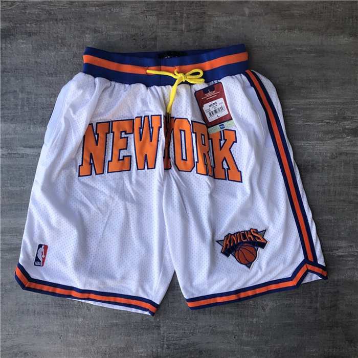 New York Knicks Just Don White NBA Shorts