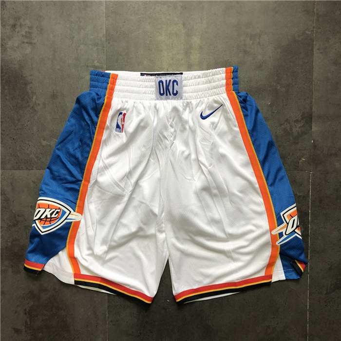 Oklahoma City Thunder White NBA Shorts