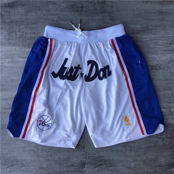 Philadelphia 76ers Just Don White NBA Shorts 02