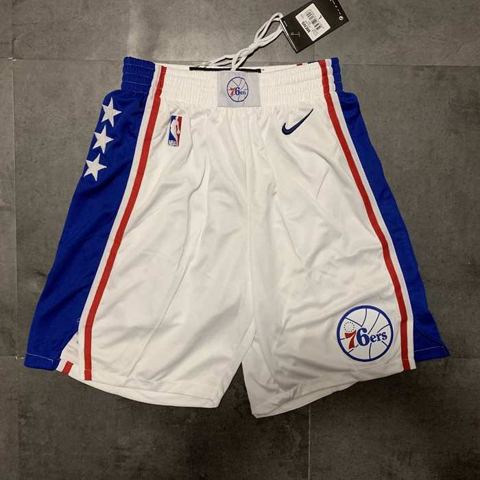 Philadelphia 76ers White NBA Shorts