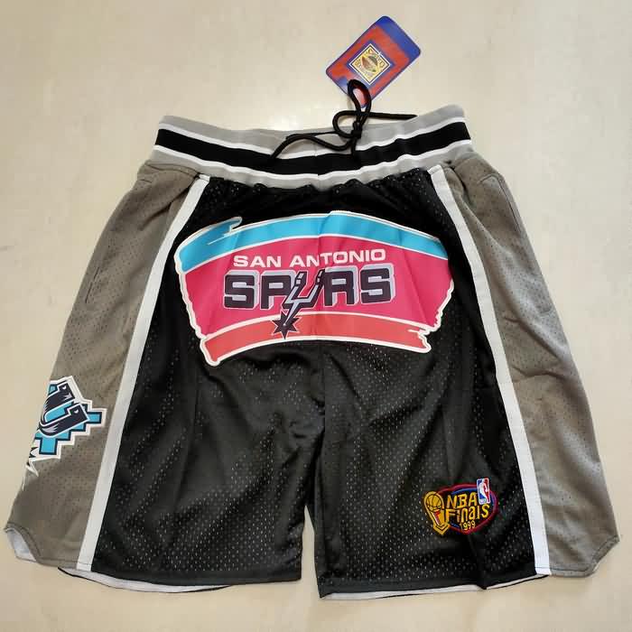 San Antonio Spurs Just Don Black Basketball Shorts 02