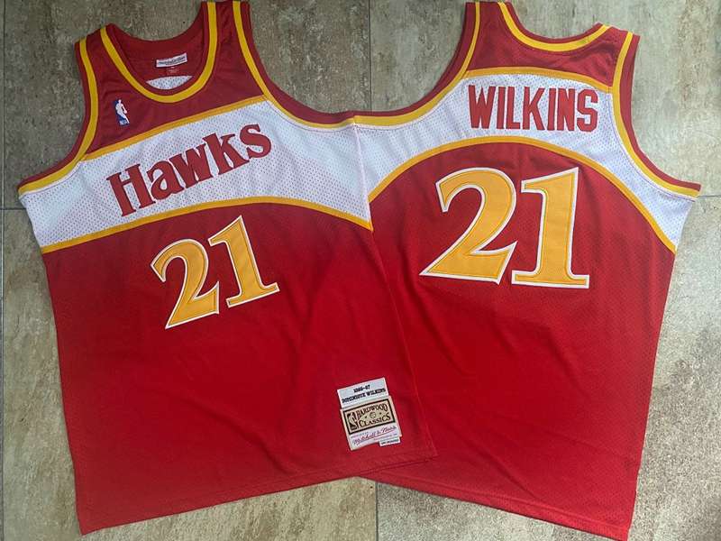 Atlanta Hawks 1986/87 Red #21 WILKINS Classics Basketball Jersey (Closely Stitched)