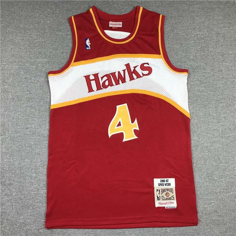 Atlanta Hawks 1986/87 Red #4 WEBB Classics Basketball Jersey (Stitched)