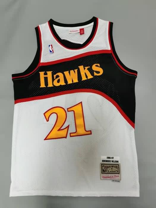 Atlanta Hawks 1986/87 White #21 WILKINS Classics Basketball Jersey (Stitched)