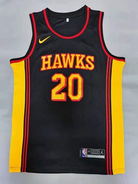 Atlanta Hawks Black #20 COLLINS Basketball Jersey (Stitched)