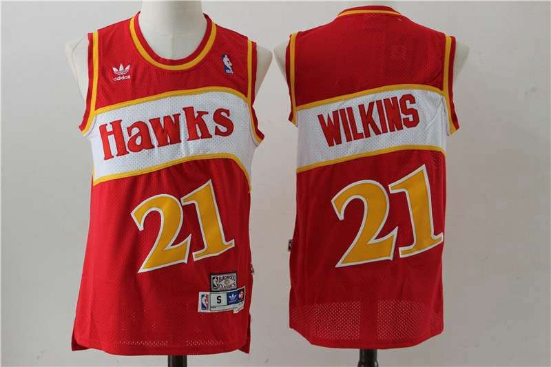Atlanta Hawks Red #21 WILKINS Classics Basketball Jersey (Stitched)