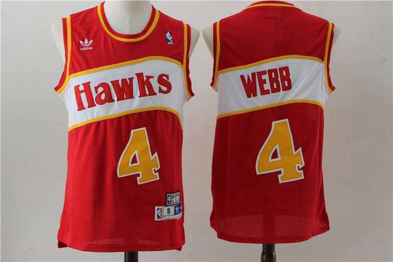 Atlanta Hawks Red #4 WEBB Classics Basketball Jersey (Stitched)