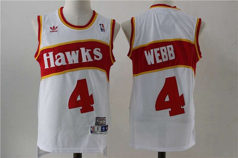 Atlanta Hawks White #4 WEBB Classics Basketball Jersey (Stitched)