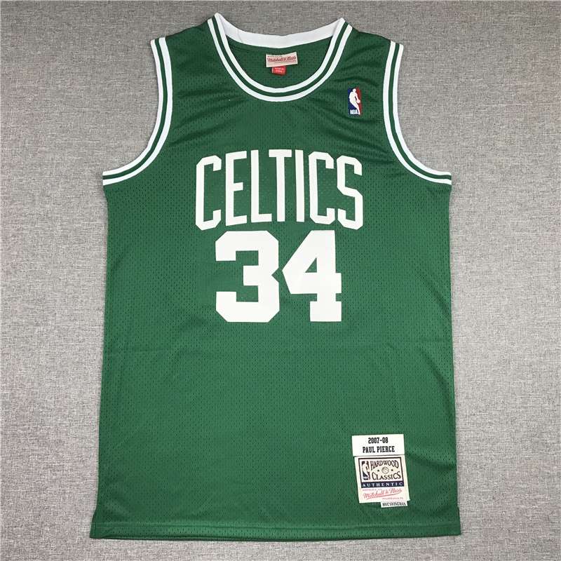 Boston Celtics 2007/08 Green #34 PIERCE Classics Basketball Jersey (Stitched)