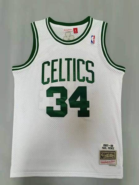 Boston Celtics 2007/08 White #34 PIERCE Classics Basketball Jersey (Stitched)