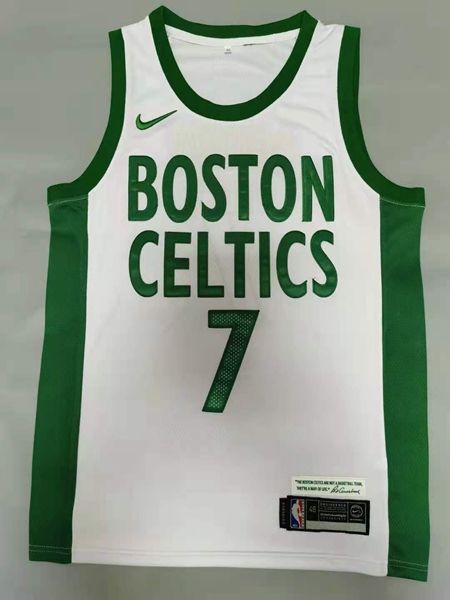 20/21 Boston Celtics White #7 BROWN City Basketball Jersey (Stitched)