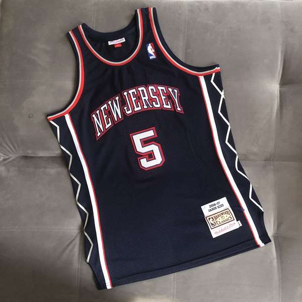 Brooklyn Nets 2006/07 Dark Blue #5 KIDD Classics Basketball Jersey (Closely Stitched)