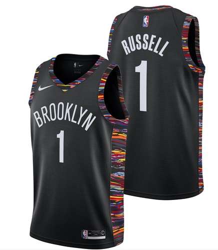 Brooklyn Nets 2020 Black #1 RUSSELL City Basketball Jersey (Stitched)