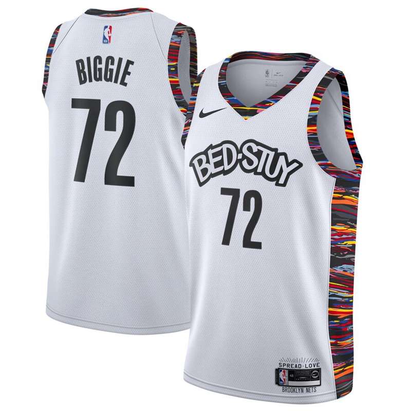Brooklyn Nets 2020 White #72 BIGGIE City Basketball Jersey (Stitched)