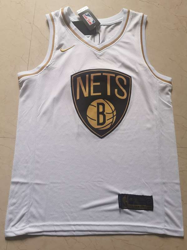 Brooklyn Nets 2020 White Gold #11 IRVING Basketball Jersey (Stitched)