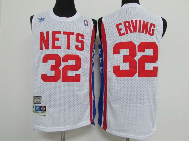 Brooklyn Nets White #32 ERVING Classics Basketball Jersey (Stitched)