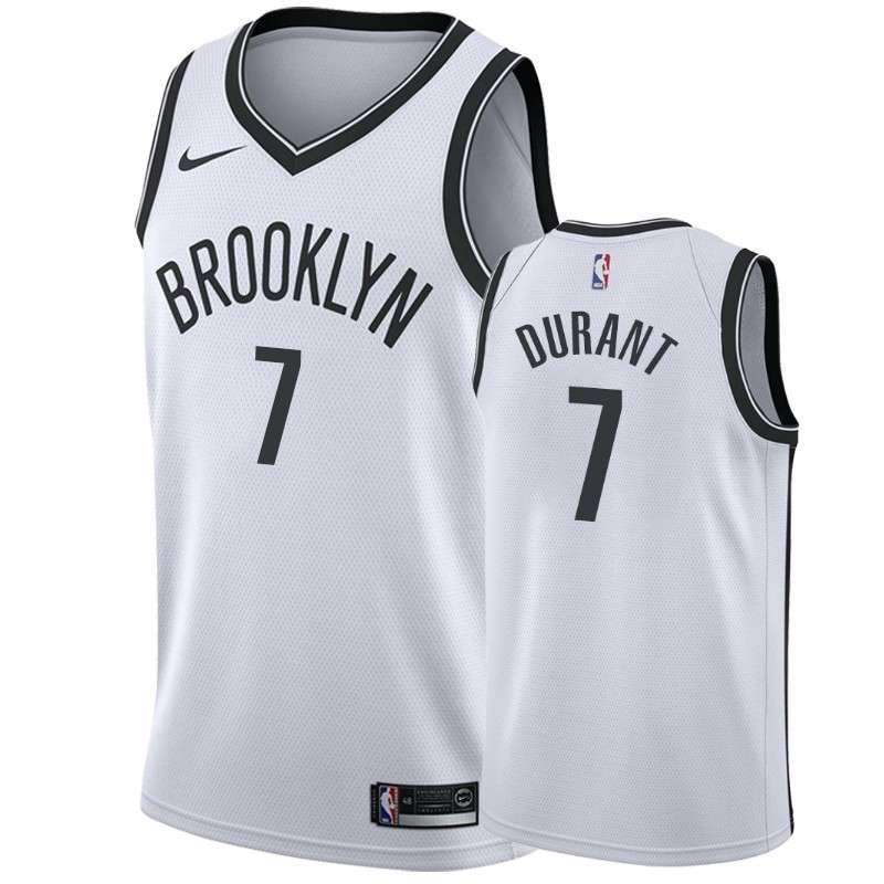 Brooklyn Nets White #7 DURANT Basketball Jersey (Stitched)