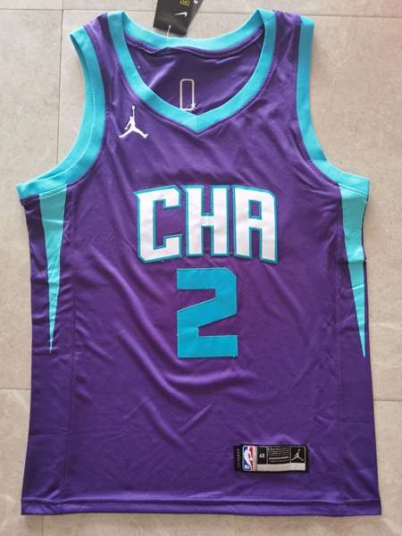 Charlotte Hornets 20/21 Purple #2 BALL AJ Basketball Jersey (Stitched)