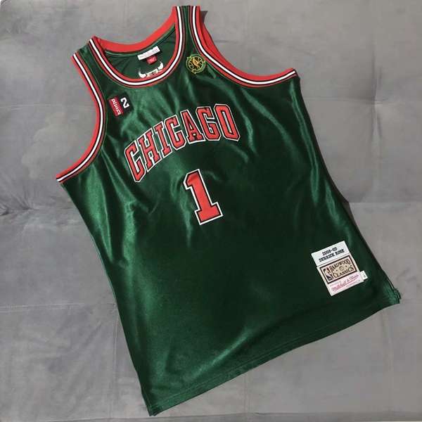 Chicago Bulls 2008/09 Green #1 ROSE Classics Basketball Jersey 02 (Closely Stitched)