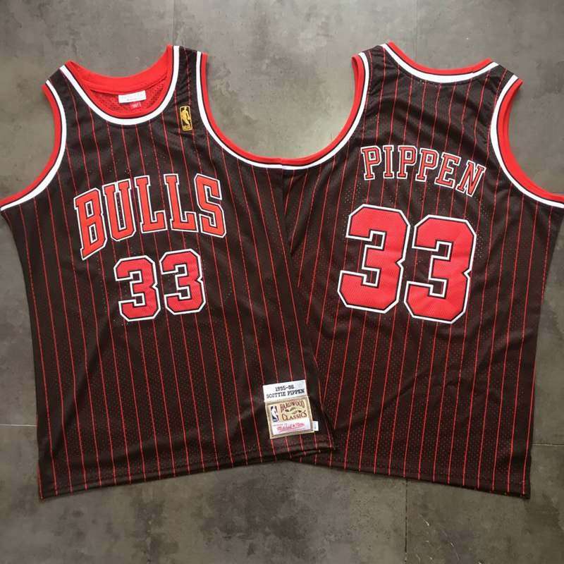 Chicago Bulls 1995/96 Black #33 PIPPEN Classics Basketball Jersey (Closely Stitched)