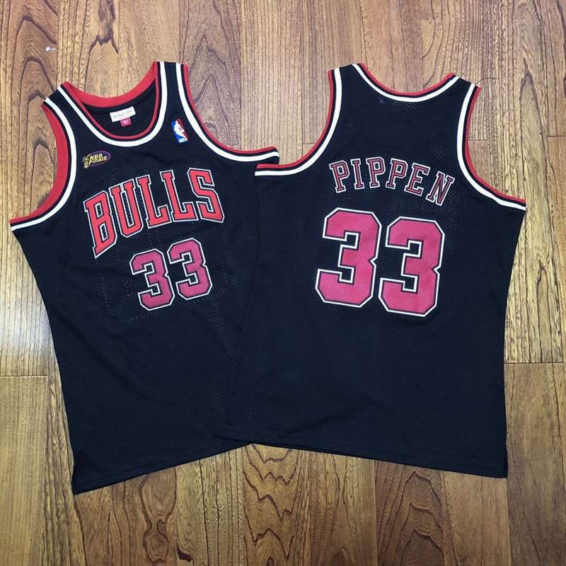 Chicago Bulls 1997/98 Black #33 PIPPEN Finals Classics Basketball Jersey (Closely Stitched)