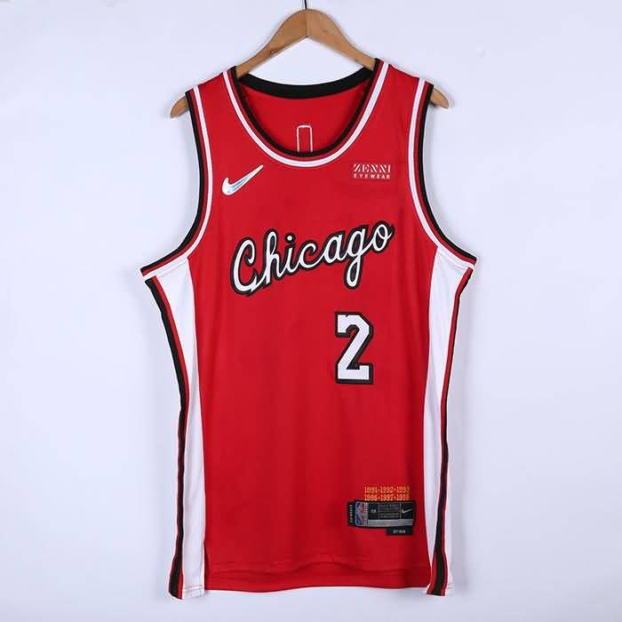 Chicago Bulls 21/22 Red #2 BALL City Basketball Jersey (Stitched)
