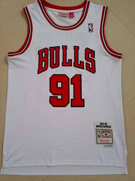 1997/98 Chicago Bulls White #91 RODMAN Classics Basketball Jersey (Stitched)