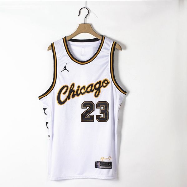 Chicago Bulls White #23 JORDAN AJ Basketball Jersey (Stitched)