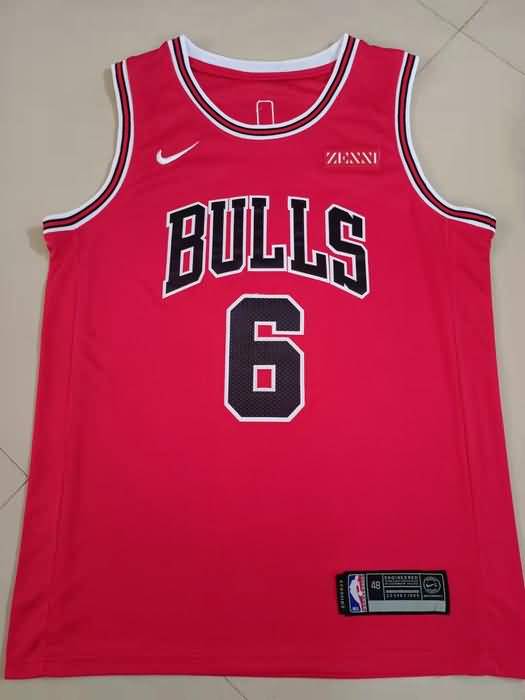 Chicago Bulls Red #6 CARUSO Basketball Jersey (Stitched)