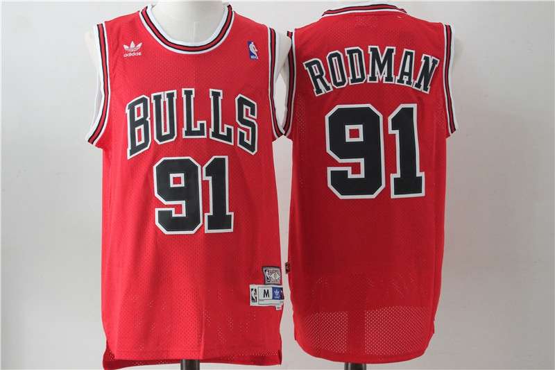 Chicago Bulls Red #91 RODMAN Classics Basketball Jersey (Stitched)