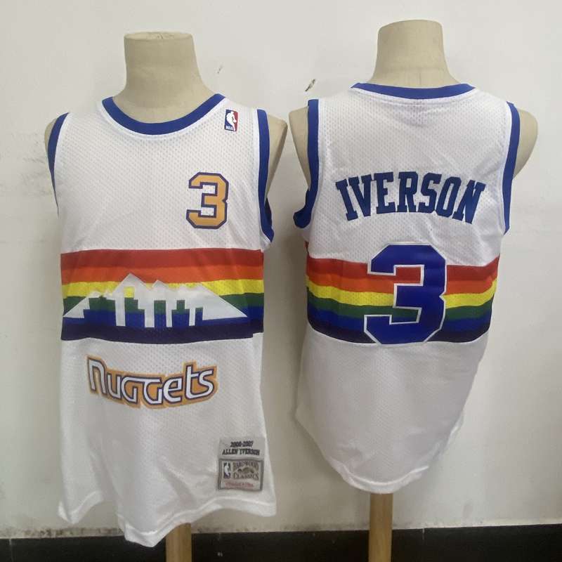 Denver Nuggets 2006/07 White #3 IVERSON Classics Basketball Jersey (Stitched)
