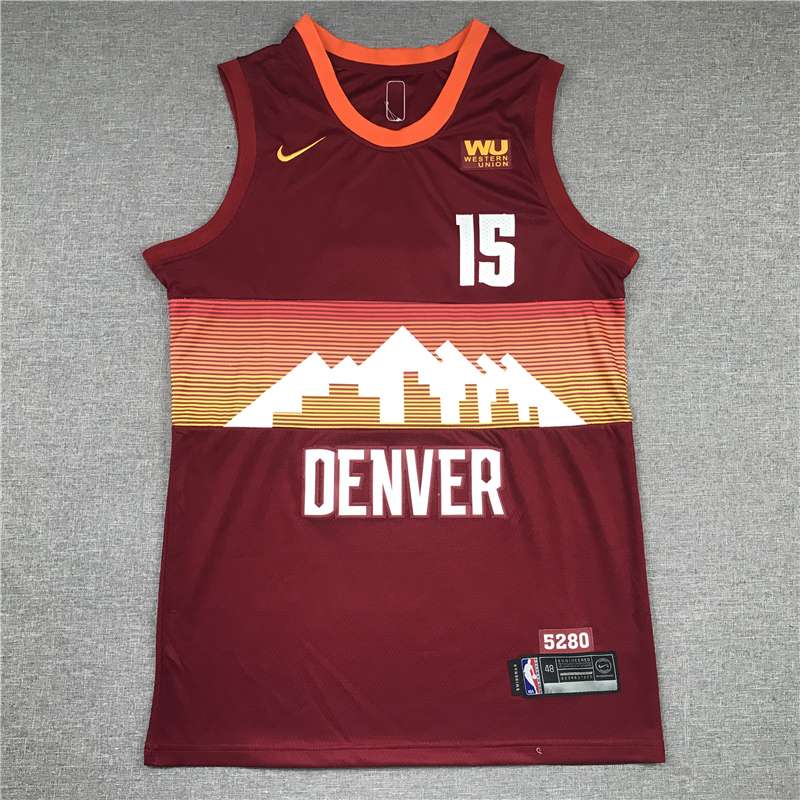 Denver Nuggets 20/21 Red #15 JOKIC City Basketball Jersey (Stitched)