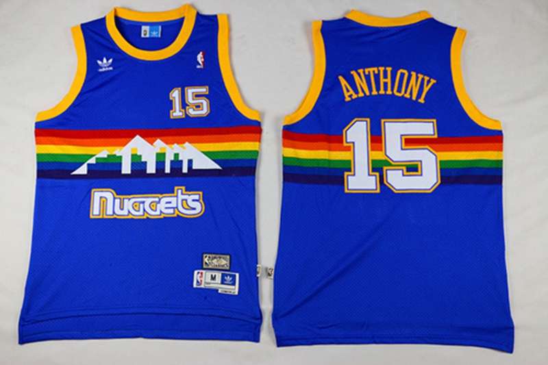 Denver Nuggets Blue #15 ANTHONY Classics Basketball Jersey 02 (Stitched)