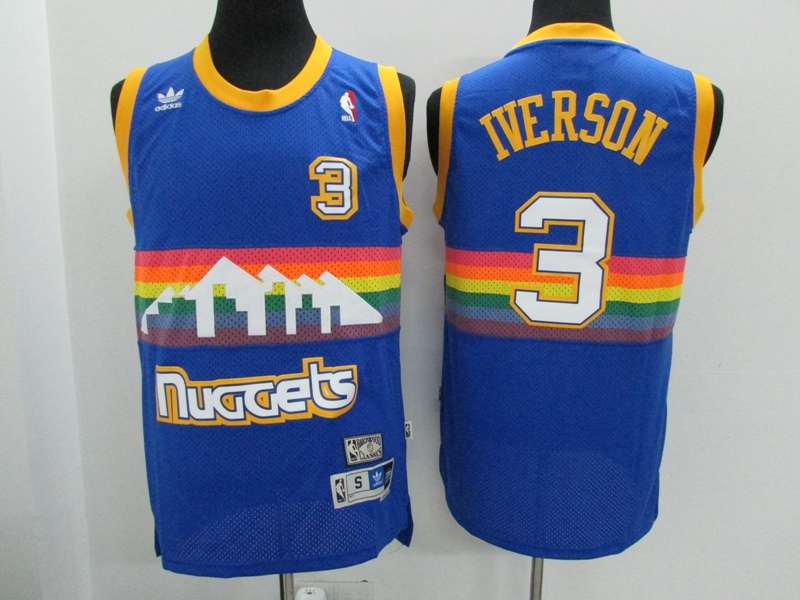 Denver Nuggets Blue #3 IVERSON Classics Basketball Jersey (Stitched)