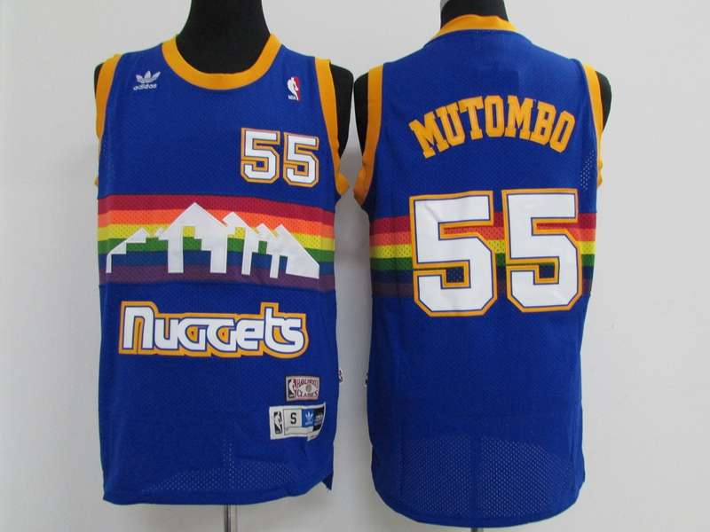 Denver Nuggets Blue #55 MUTOMBO Classics Basketball Jersey (Stitched)