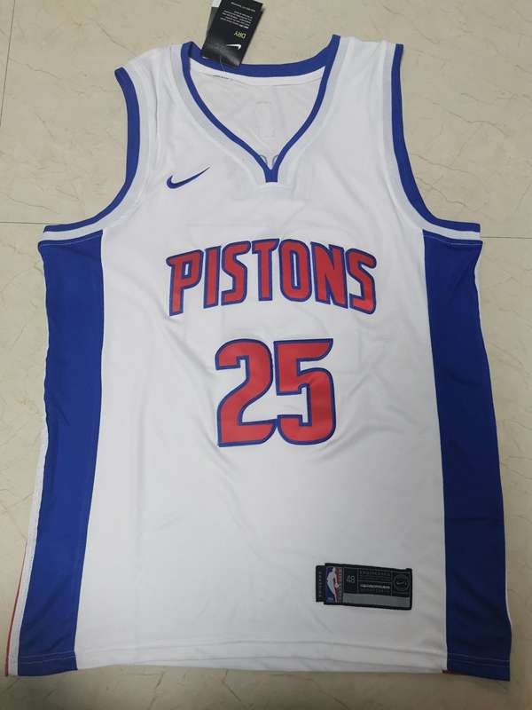 Detroit Pistons 20/21 White #25 ROSE Basketball Jersey (Stitched)